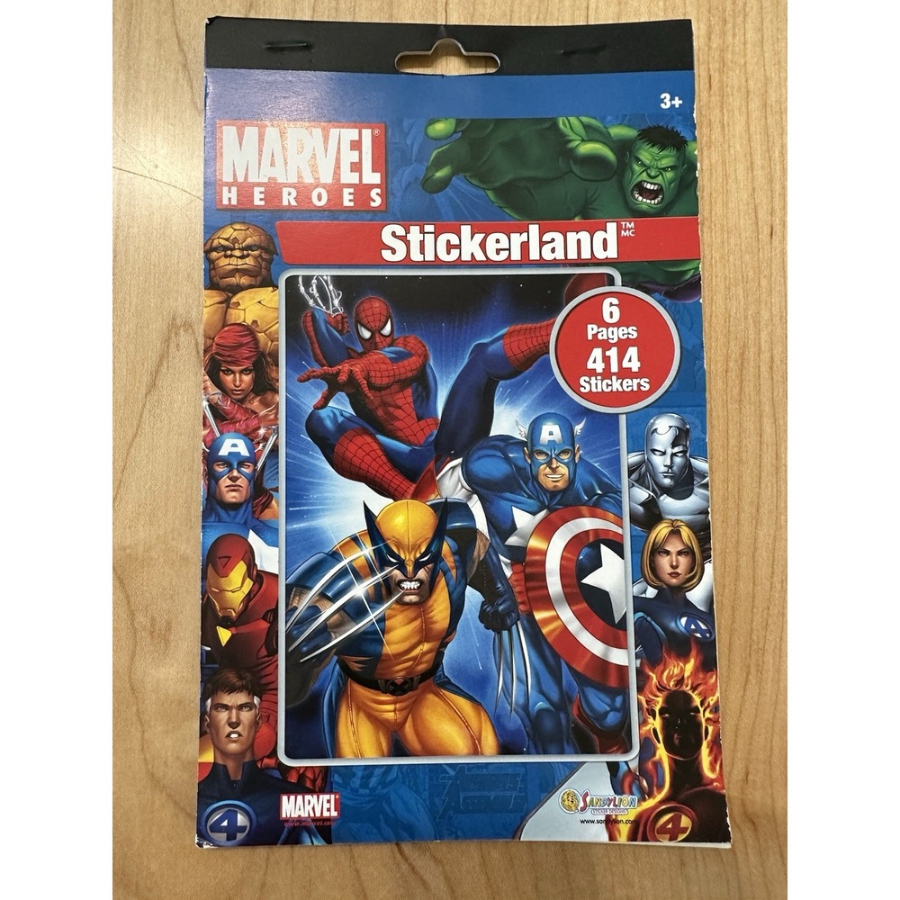 Stickerland Marvel Heroes 414 Sticker Pad Vintage Sandylion Spider-Man Hulk NEW